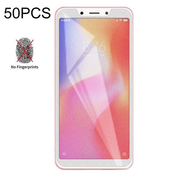 50 PCS Non-Full Matte Frosted Tempered Glass Film for Xiaomi Redmi 6 / Redmi 6A, No Retail Package -  by PMC TechLife | Online Shopping South Africa | PMC TechLife