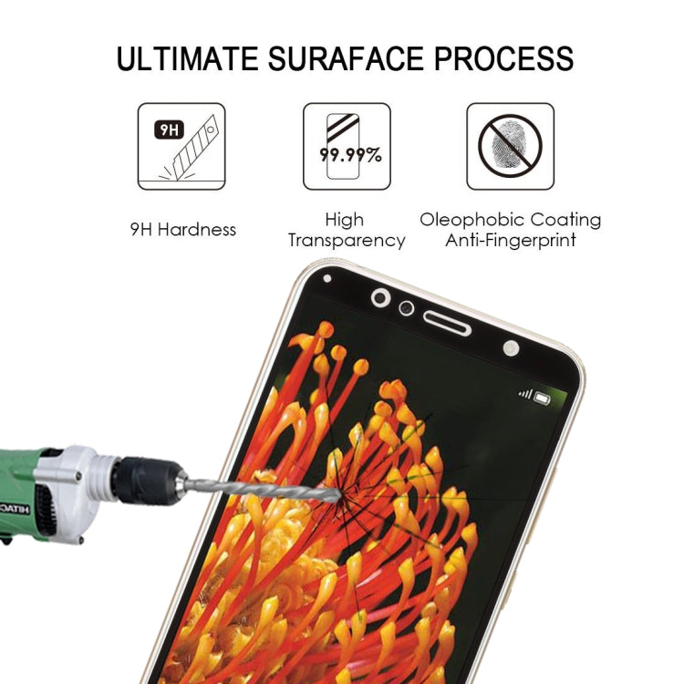 0.26mm 9H 2.5D Anti-scratch Silk-screen Tempered Glass Full Screen Film for Huawei Y6 (2018) (Black) - free shipping - PMC TechLife - Order now!
