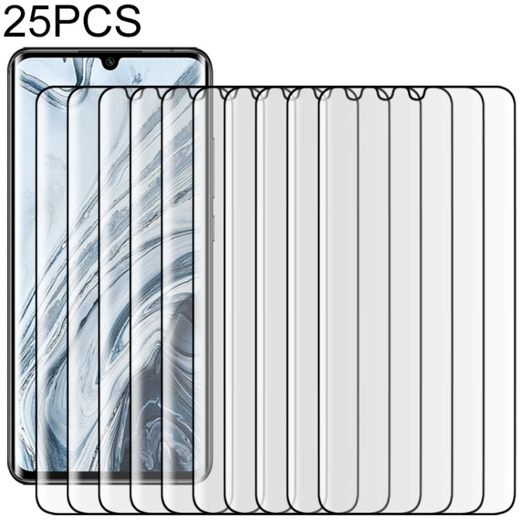 25 PCS For Xiaomi Mi Note 10 9H HD 3D Curved Edge Tempered Glass Film (Black) -  by PMC TechLife | Online Shopping South Africa | PMC TechLife