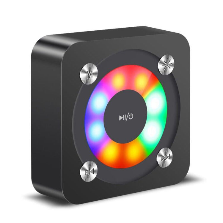 A9 Portable Bluetooth Stereo Speaker with Built-in MIC & Light, Support Hands-free Calls & TF Card & AUX IN, Bluetooth Distance: 10m(Black) - Desktop Speaker by PMC TechLife | Online Shopping South Africa | PMC TechLife