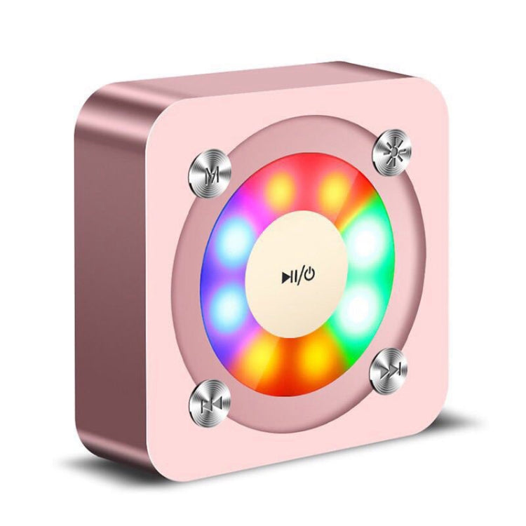 A9 Portable Bluetooth Stereo Speaker with Built-in MIC & Light, Support Hands-free Calls & TF Card & AUX IN, Bluetooth Distance: 10m(Rose Gold) - Desktop Speaker by PMC TechLife | Online Shopping South Africa | PMC TechLife