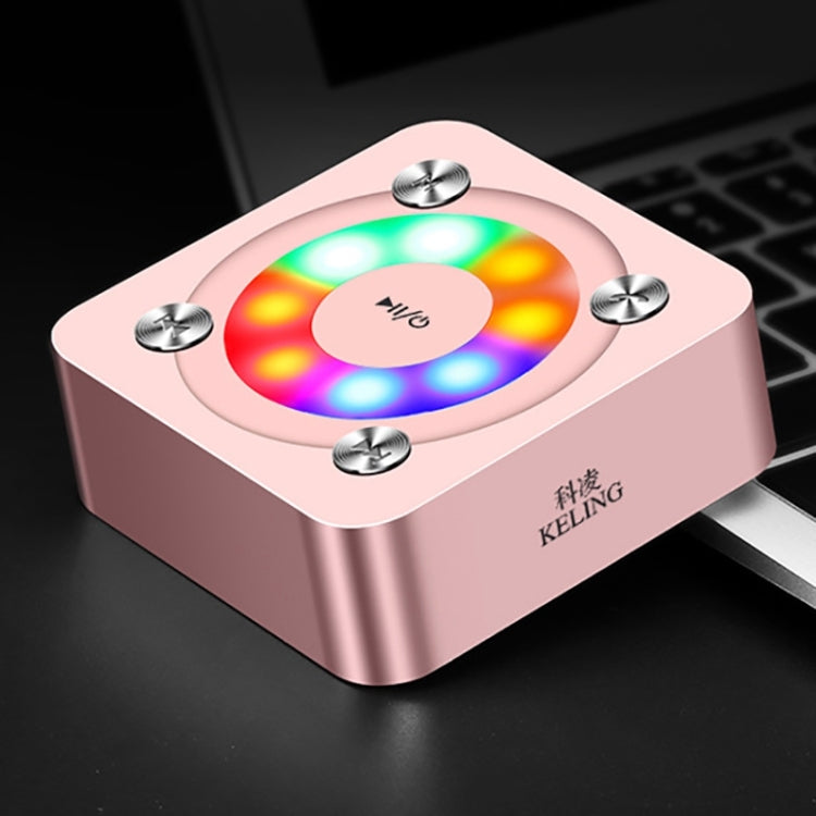 A9 Portable Bluetooth Stereo Speaker with Built-in MIC & Light, Support Hands-free Calls & TF Card & AUX IN, Bluetooth Distance: 10m(Rose Gold) - Desktop Speaker by PMC TechLife | Online Shopping South Africa | PMC TechLife