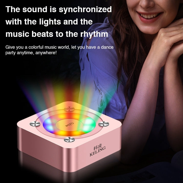 A9 Portable Bluetooth Stereo Speaker with Built-in MIC & Light, Support Hands-free Calls & TF Card & AUX IN, Bluetooth Distance: 10m(Rose Gold) - Desktop Speaker by PMC TechLife | Online Shopping South Africa | PMC TechLife