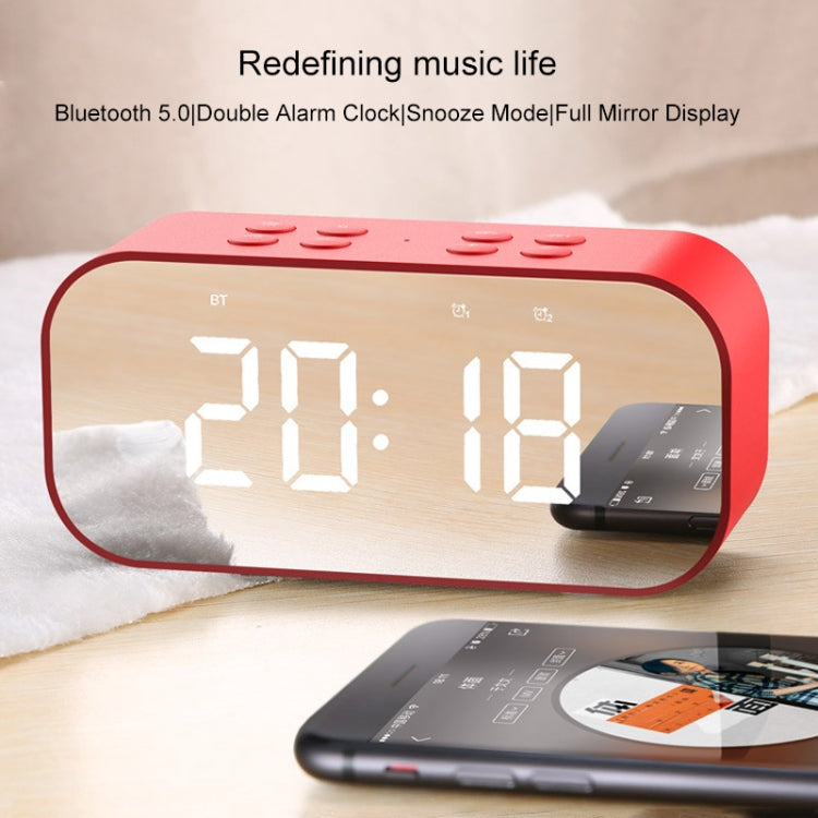 AEC BT501 Bluetooth 5.0 Mini Speaker with LED & Alarm Clock & Clock & Mirror, Support 32G TF Card(Pink) - Mini Speaker by AEC | Online Shopping South Africa | PMC TechLife | Buy Now Pay Later Mobicred