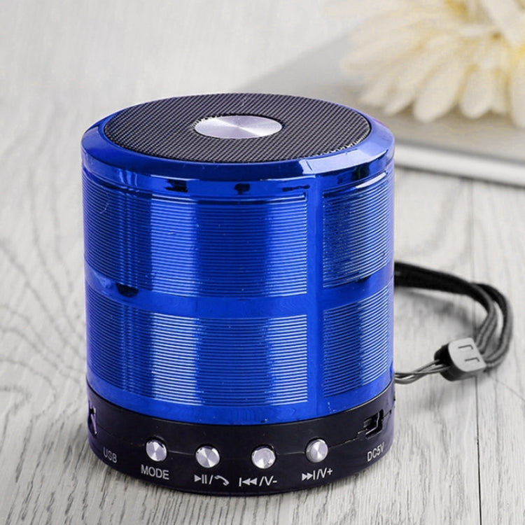 WS-887 Bluetooth Speaker with Lanyard, Support Hands-free Call & FM & U Disk & TF Card & AUX(Blue) - Mini Speaker by PMC TechLife | Online Shopping South Africa | PMC TechLife