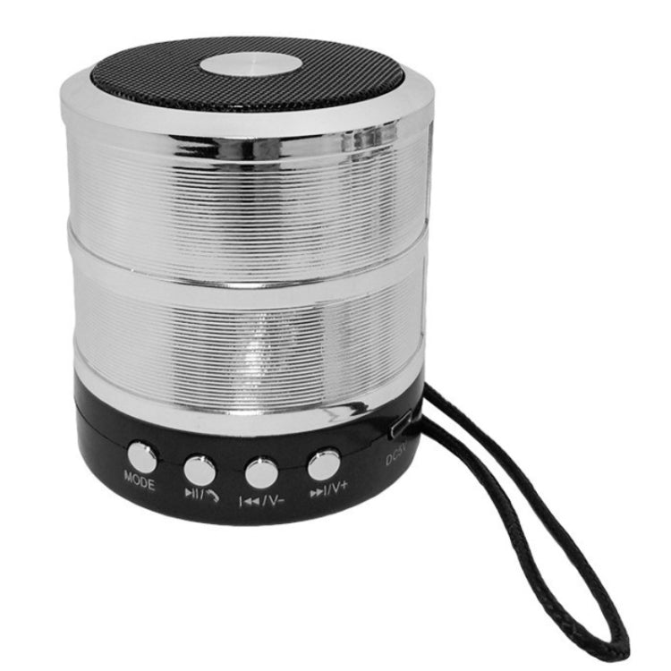 WS-887 Bluetooth Speaker with Lanyard, Support Hands-free Call & FM & U Disk & TF Card & AUX(Silver Grey) - Mini Speaker by PMC TechLife | Online Shopping South Africa | PMC TechLife