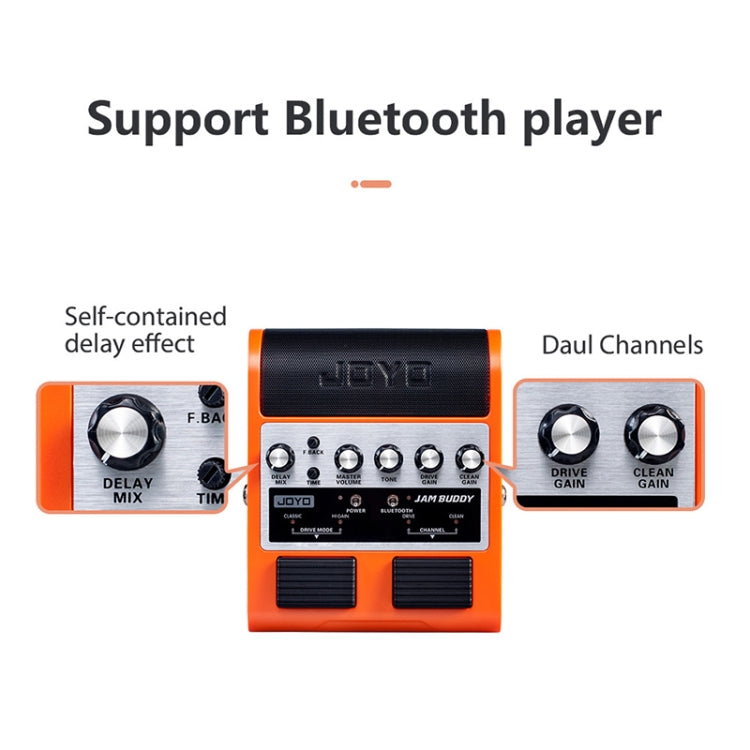 JOYO JAM BUDDY Bluetooth 4.0 Dual Channel with Effector Charging Guitar Small Speaker(Orange) - free shipping - PMC TechLife - Order now!