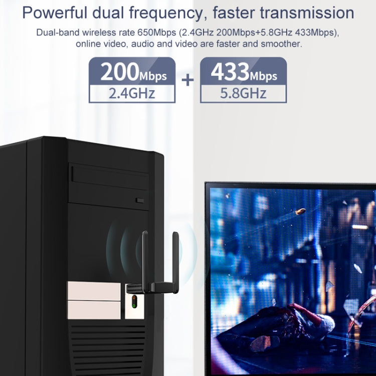 COMFAST CF-822AC 600Mbps 5G Dual-band Wifi USB Network Adapter Receiver - free shipping - PMC TechLife - Order now!
