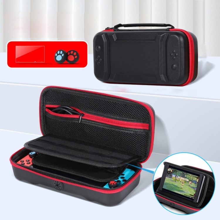 Portable EVA Storage Bag Protective Case Handbag with Holder Function for Nintendo Switch Console, Size: 26x12.5x7cm(Black Red) - Bags by PMC TechLife | Online Shopping South Africa | PMC TechLife