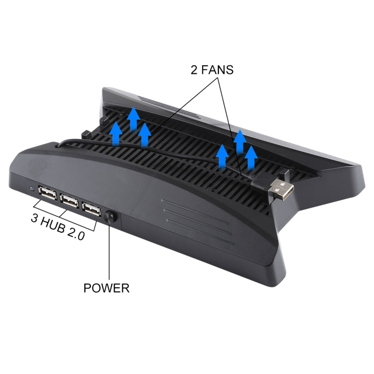 3 in 1 Charger Charging Dock Station Stand + Cooling Fans + 3 USB HUBs for Playstation PS4 Pro - Charger & Power by PMC TechLife | Online Shopping South Africa | PMC TechLife