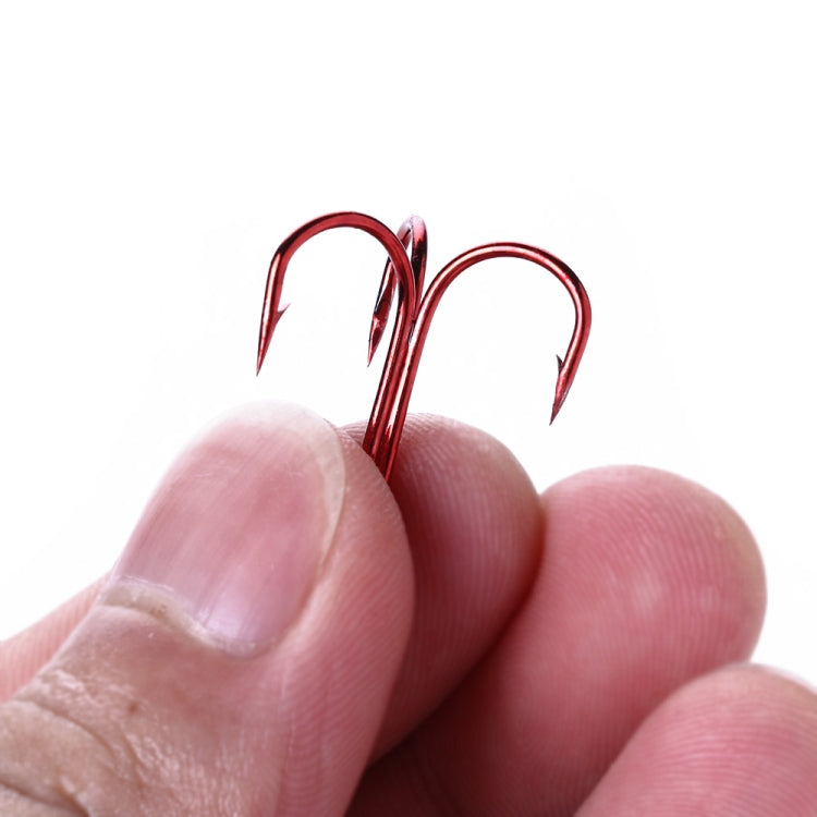 HENGJIA 20 PCS Classic Red High Carbon Steel Fishing Three-jaw Treble Hooks - Fishing Hooks by HENGJIA | Online Shopping South Africa | PMC TechLife | Buy Now Pay Later Mobicred
