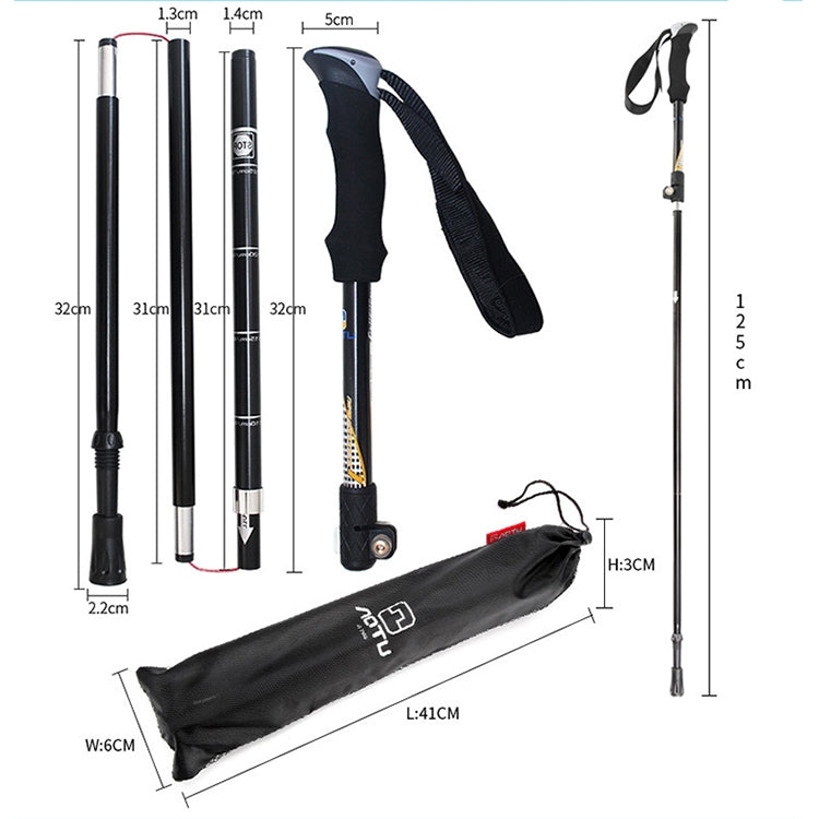 Aotu AT7558 125cm Aluminum Alloy Outdoor Camping Folding Corky Trekking Poles EVA Handle Alpenstock - Folding Crutch by AOTU | Online Shopping South Africa | PMC TechLife | Buy Now Pay Later Mobicred