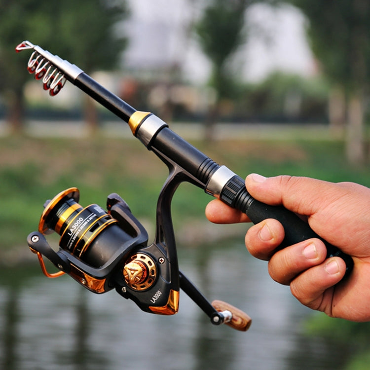 36cm Portable Telescopic Sea Fishing Rod Mini Fishing Pole, Extended Length : 2.1m, Black Tube-type Reel Seat - free shipping - PMC TechLife - Order now!