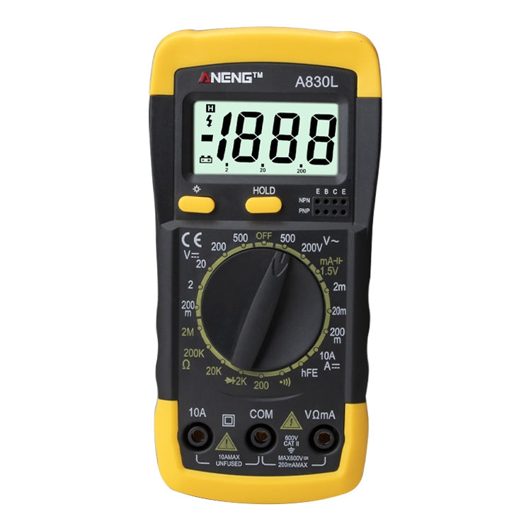 ANENG A830L Handheld Multimeter Household Electrical Instrument (Yellow Grey) - Current & Voltage Tester by ANENG | Online Shopping South Africa | PMC TechLife | Buy Now Pay Later Mobicred