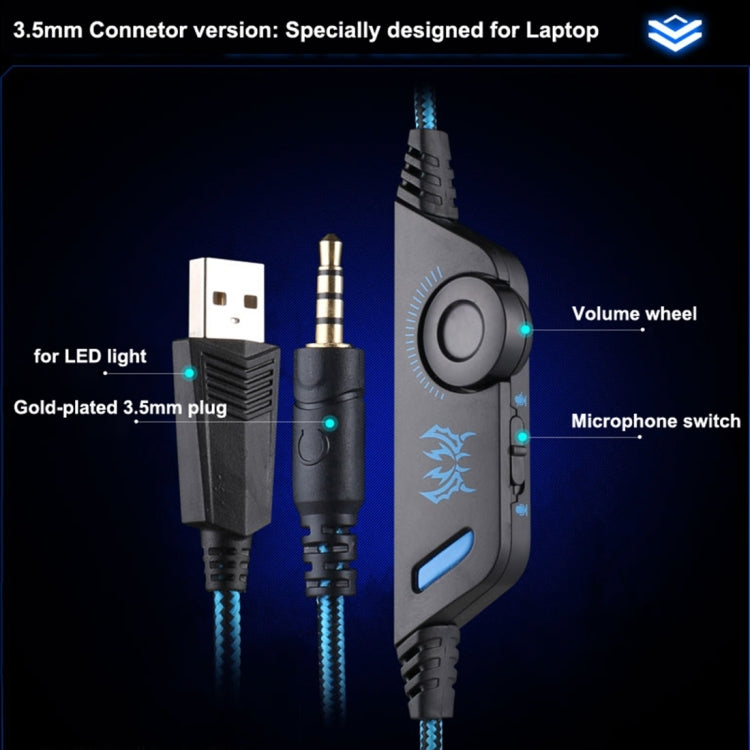 KOTION EACH G9000 3.5mm Game Gaming Headphone Headset Earphone Headband with Microphone LED Light for Laptop / Tablet / Mobile Phones,Cable Length: About 2.2m(Black Red) - free shipping - PMC TechLife - Order now!