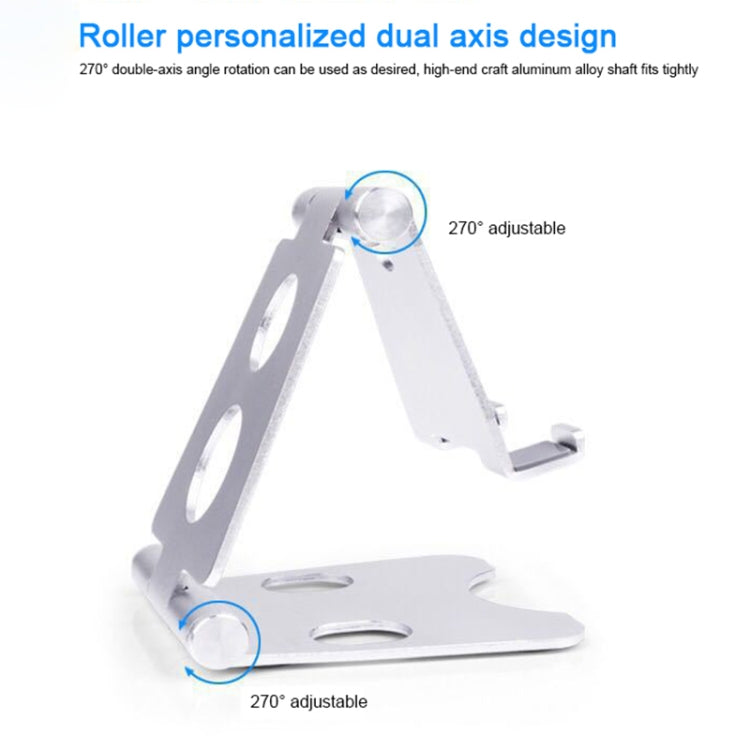 ROOSTAND R2 Aluminum Alloy Mobile Desktop Tablet Bracket Double Folding Lazy Artifact, Size: 6.4x7x9cm(Champagne Gold) - Desktop Holder by PMC TechLife | Online Shopping South Africa | PMC TechLife
