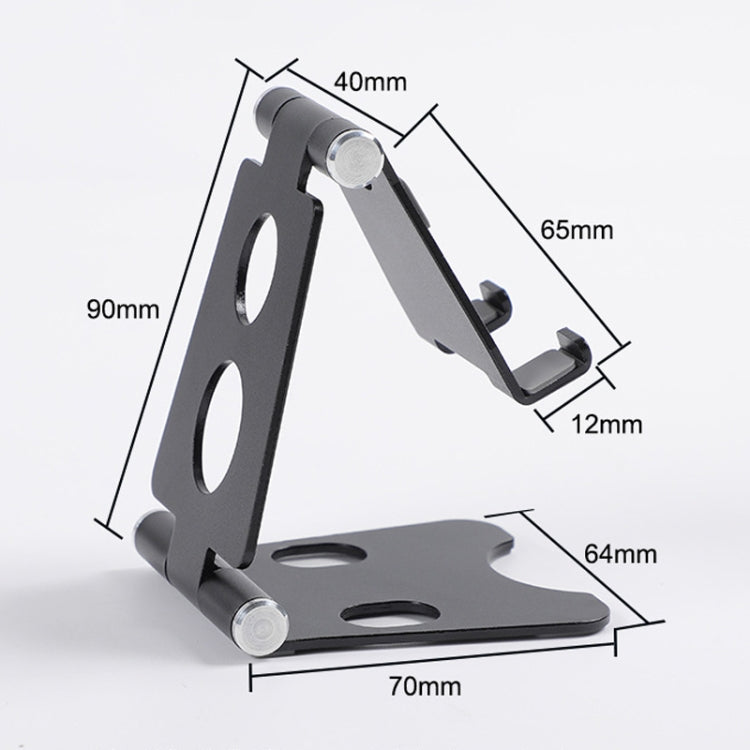 ROOSTAND R2 Aluminum Alloy Mobile Desktop Tablet Bracket Double Folding Lazy Artifact, Size: 6.4x7x9cm(Champagne Gold) - Desktop Holder by PMC TechLife | Online Shopping South Africa | PMC TechLife