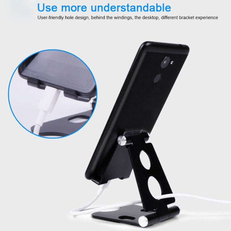 ROOSTAND R2 Aluminum Alloy Mobile Desktop Tablet Bracket Double Folding Lazy Artifact, Size: 6.4x7x9cm(Champagne Gold) - Desktop Holder by PMC TechLife | Online Shopping South Africa | PMC TechLife