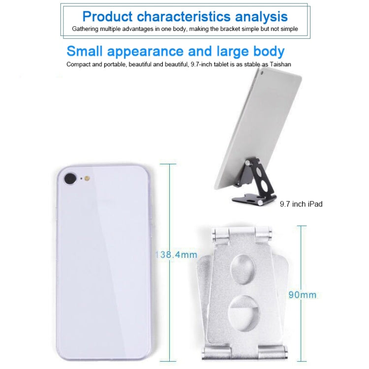 ROOSTAND R2 Aluminum Alloy Mobile Desktop Tablet Bracket Double Folding Lazy Artifact, Size: 6.4x7x9cm(Rose Red) - Desktop Holder by PMC TechLife | Online Shopping South Africa | PMC TechLife