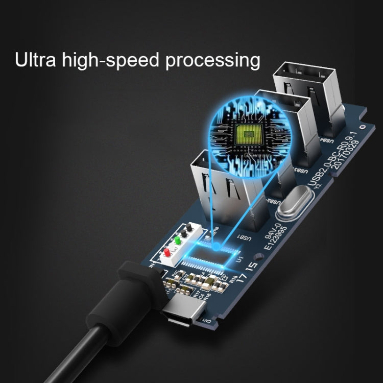 ORICO W5P-U2-100 USB 2.0 Desktop HUB with 100cm Micro USB Cable Power Supply(Black) - free shipping - PMC TechLife - Order now!