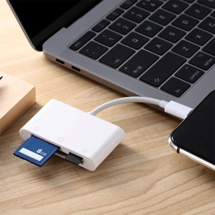 NK-1011 3 in 1 CF Card / TF Card / SD Card Reader For 8 Pin Devices - U Disk & Card Reader by PMC TechLife | Online Shopping South Africa | PMC TechLife