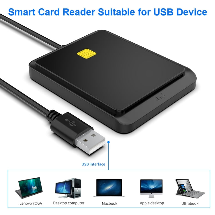 Rocketek CR317 USB 2.0 SIM  / ID / CAC Smart Card 2 in 1 Card Reader (Black) -  by ROCKETEK | Online Shopping South Africa | PMC TechLife | Buy Now Pay Later Mobicred