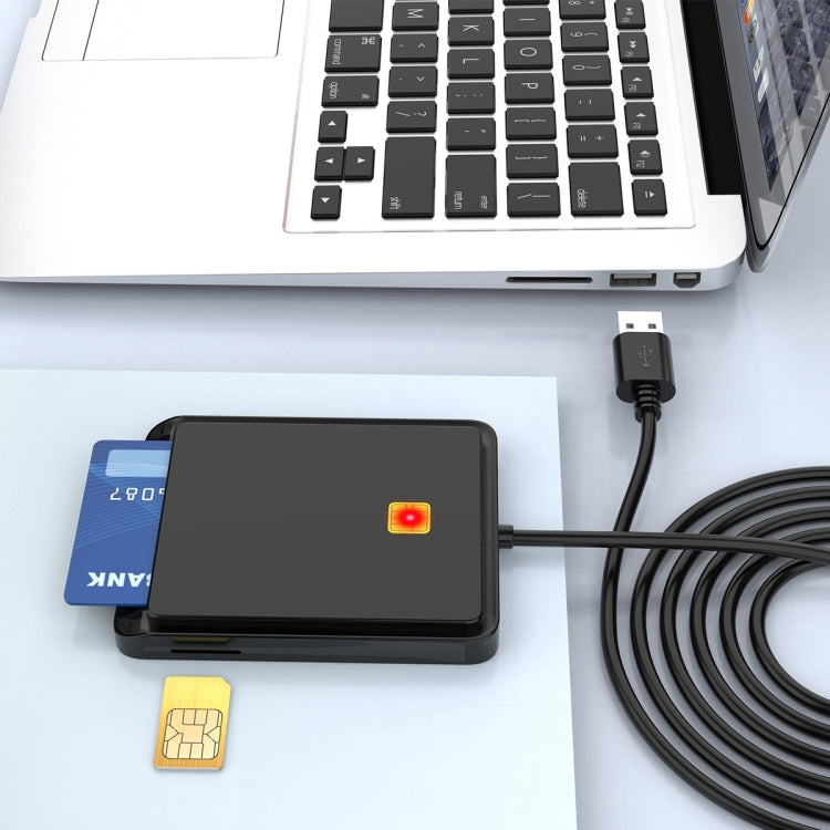 Rocketek CR317 USB 2.0 SIM  / ID / CAC Smart Card 2 in 1 Card Reader (Black) -  by ROCKETEK | Online Shopping South Africa | PMC TechLife | Buy Now Pay Later Mobicred