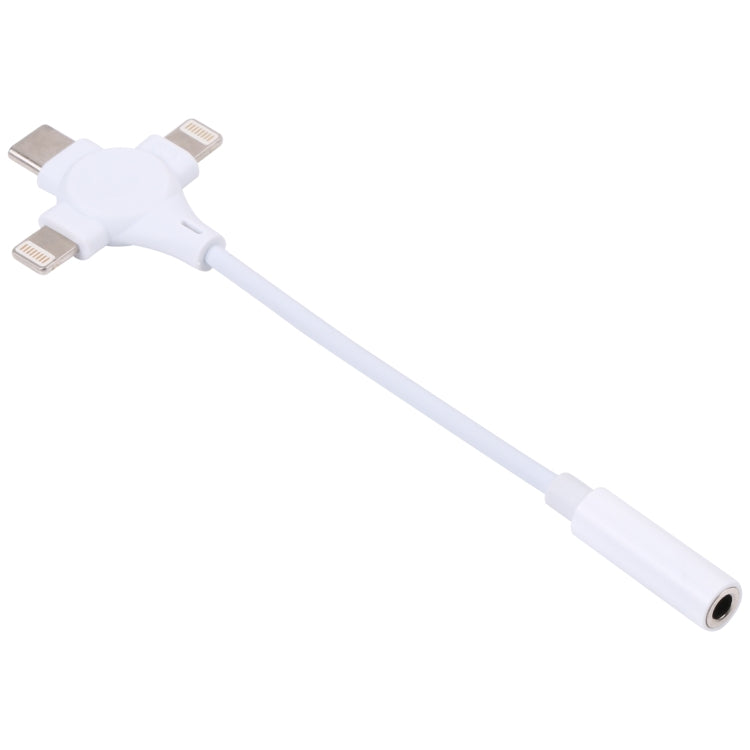 Dual 8 Pin+USB-C/Type-C Male to 3.5mm Female Digital Audio Adapter Cable - Earphone Adapter by PMC TechLife | Online Shopping South Africa | PMC TechLife