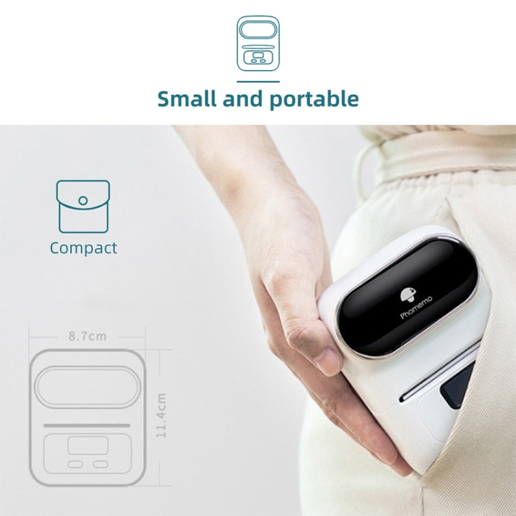 Phomemo M110 Home Handheld Mini Bluetooth Thermal Printer (White) - Printer by PMC TechLife | Online Shopping South Africa | PMC TechLife