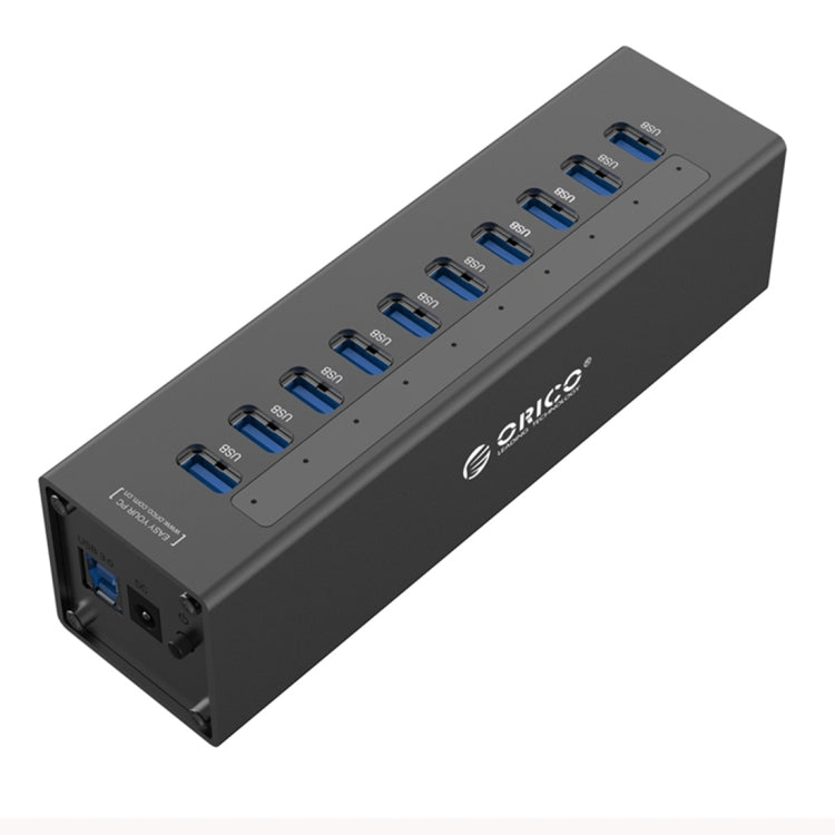 ORICO A3H10 Aluminum High Speed 10 Ports USB 3.0 HUB with Power Adapter for Laptops(Black) - free shipping - PMC TechLife - Order now!