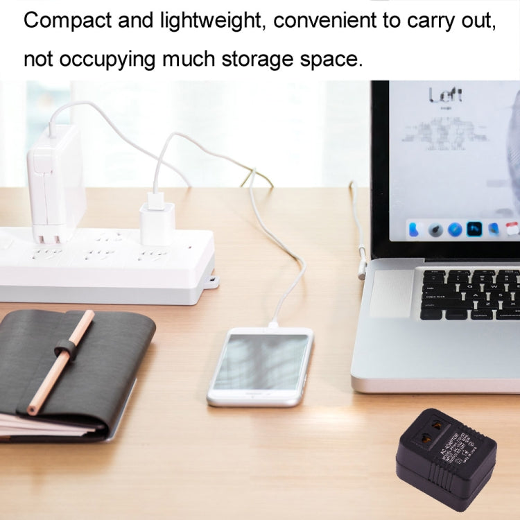 110V to 220V 50W AC Power Socket Adapter,  EU/US Plug to US Plug(Black) - Plug Adaptor by PMC TechLife | Online Shopping South Africa | PMC TechLife