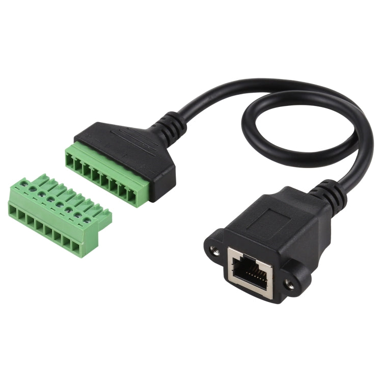 RJ45 Female Plug to 8 Pin Pluggable Terminals Solder-free USB Connector Solderless Connection Adapter Cable, Length: 30cm - free shipping - PMC TechLife - Order now!