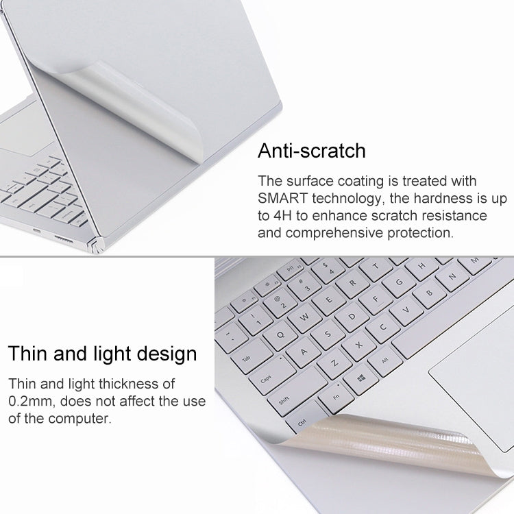 4 in 1 Notebook Shell Protective Film Sticker Set for Microsoft Surface Book 2 15 inch(Grey) - free shipping - PMC TechLife - Order now!