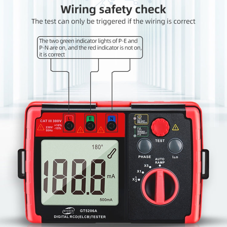BENETECH GT5206A Professional LCD Digital Leakage Protector Switch Tester - free shipping - PMC TechLife - Order now!