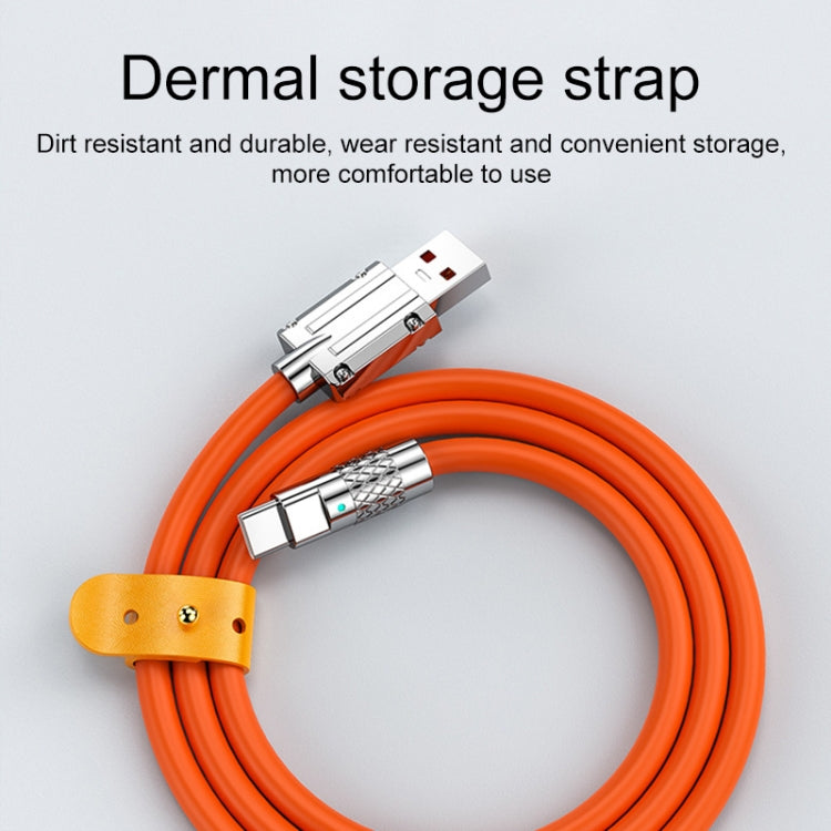 Mech Series 6A 120W USB to USB-C / Type-C Metal Plug Silicone Fast Charging Data Cable, Length: 1.2m(Orange) - free shipping - PMC TechLife - Order now!