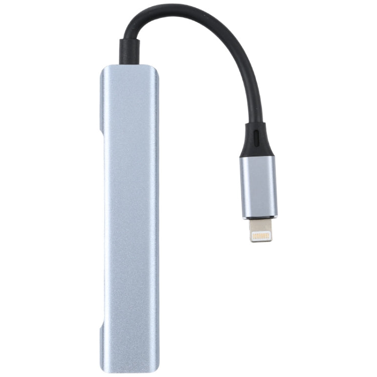 S-209 3 in 1 8 Pin Male to Dual USB 2.0 + USB 3.0 Female Adapter HUB(Silver Grey) - Converter & Adapter by PMC TechLife | Online Shopping South Africa | PMC TechLife