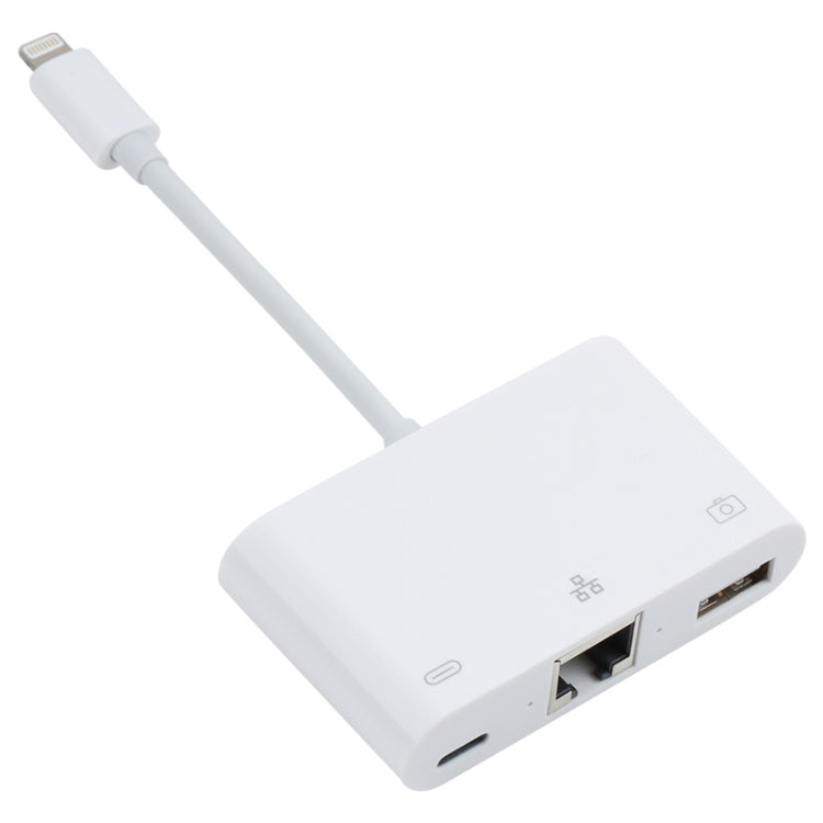 NK-107 3 in 1 8 Pin Male to USB + 1000M Ethernet + 8 Pin Power Female Adapter - Converter & Adapter by PMC TechLife | Online Shopping South Africa | PMC TechLife