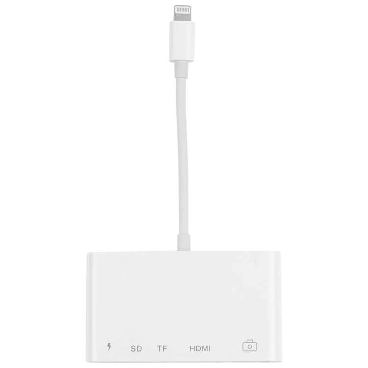 5 in 1 8 Pin Male to USB + HDMI + TF / SD Card Slot + 8 Pin Power Female OTG Digital AV Adapter - Converter & Adapter by PMC TechLife | Online Shopping South Africa | PMC TechLife
