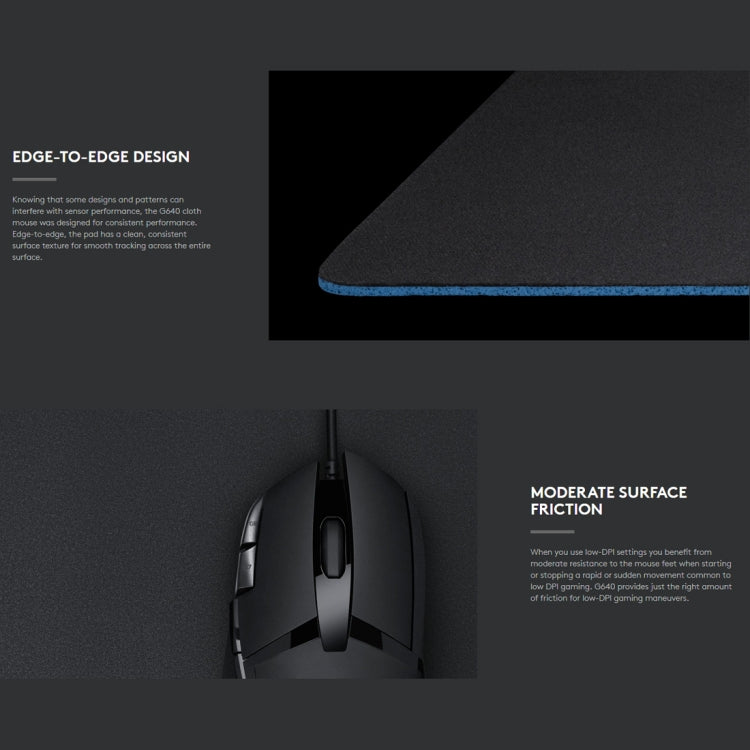 Logitech G640 Cloth Soft E-sport Gaming Mouse Pad, Size: 46 x 40cm (Black) - free shipping - PMC TechLife - Order now!