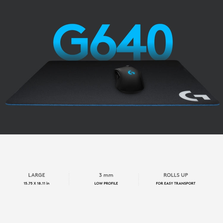 Logitech G640 Cloth Soft E-sport Gaming Mouse Pad, Size: 46 x 40cm (Black) - free shipping - PMC TechLife - Order now!
