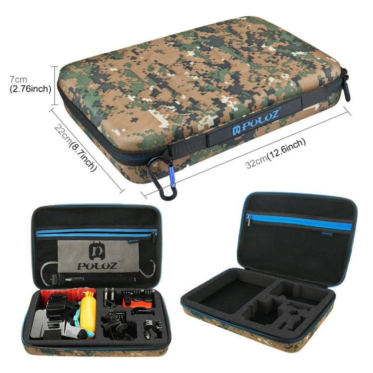 PULUZ 53 in 1 Accessories Total Ultimate Combo Kits with Camouflage EVA Case (Chest Strap + Suction Cup Mount + 3-Way Pivot Arms + J-Hook Buckle + Wrist Strap + Helmet Strap + Extendable Monopod + Sur ...  for GoPro, Insta360, DJI and Other Action Cameras -  by PULUZ | Online Shopping South Africa | PMC TechLife | Buy Now Pay Later Mobicred