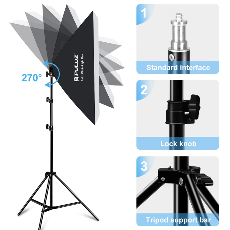 PULUZ Softbox Lighting Kit 2 PCS 50x70cm Professional Photo Studio Photography Light Equipment with 8 x E27 20W E27 Socket Bulb Photography Lighting Kit for Filming Portrait Shooting / Fashion Advertising Photography(EU Plug) - free shipping - PMC TechLife - Order now!