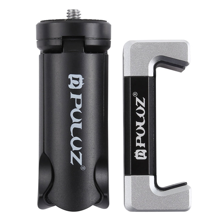 PULUZ Folding Plastic Tripod + Aluminum Alloy Clamp Bracket with Cold Shoe for iPhone, Galaxy, Huawei, Xiaomi, Sony, HTC, Google and other Smartphones - Desktop Holder by PULUZ | Online Shopping South Africa | PMC TechLife | Buy Now Pay Later Mobicred