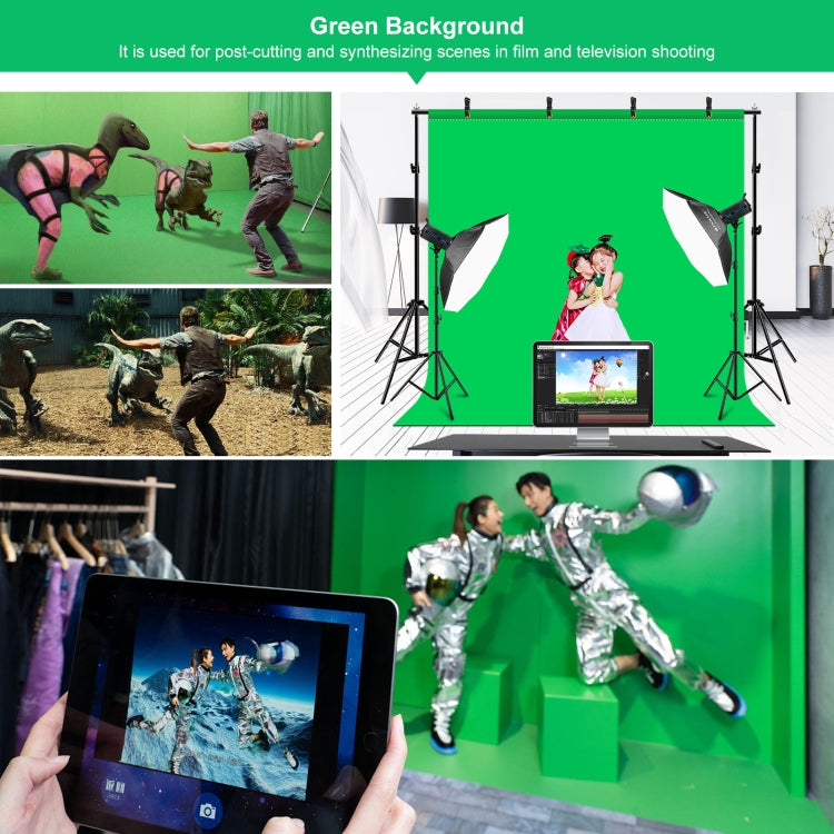 PULUZ 2x2m Photo Studio Background Support Stand Backdrop Crossbar Bracket Kit with Red / Blue / Green Backdrops - free shipping - PMC TechLife - Order now!