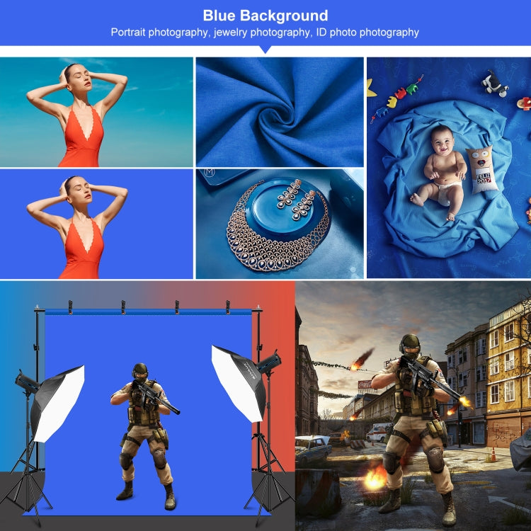 PULUZ 2x2m Photo Studio Background Support Stand Backdrop Crossbar Bracket Kit with Red / Blue / Green Backdrops - free shipping - PMC TechLife - Order now!