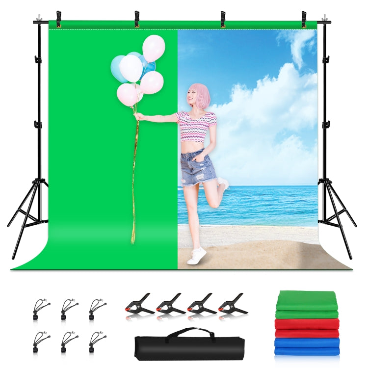 PULUZ 2.9x2m Photo Studio Background Support Stand Backdrop Crossbar Bracket Kit with Red / Blue / Green Polyester Backdrops - free shipping - PMC TechLife - Order now!
