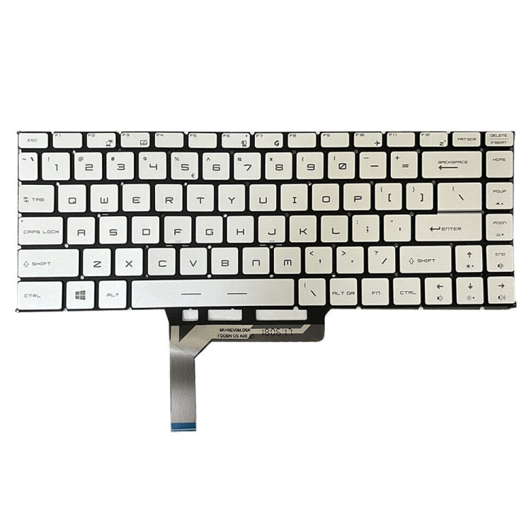 US Version Laptop Keyboard with Backlight for MSI GS65 / GS65VR / MS-16Q2 / Stealth 8SE /8SF / 8SG /Thin 8RE / Thin 8RF (Silver) - Replacement Keyboards by PMC TechLife | Online Shopping South Africa | PMC TechLife | Buy Now Pay Later Mobicred