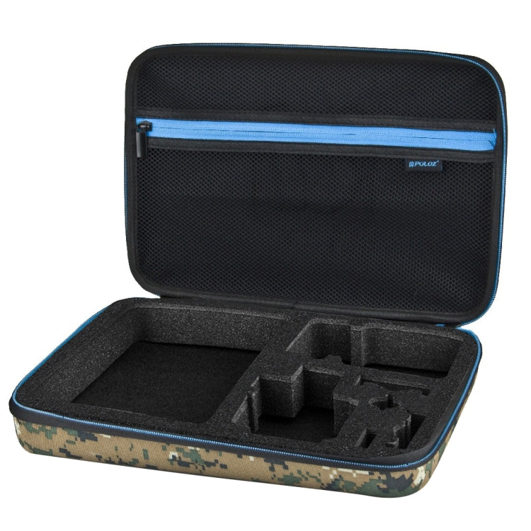 PULUZ Camouflage Pattern Waterproof Carrying and Travel Case for for GoPro, Insta360, DJI and Other Action Cameras Accessories, Large Size: 32cm x 22cm x 7cm - Carry Cases by PULUZ | Online Shopping South Africa | PMC TechLife | Buy Now Pay Later Mobicred