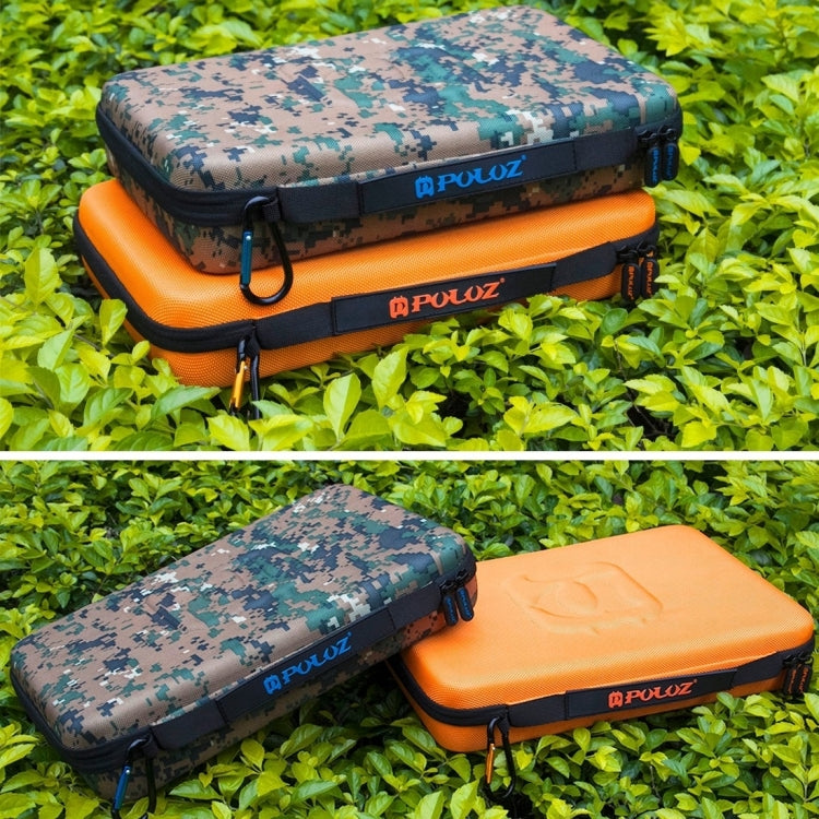 PULUZ Camouflage Pattern Waterproof Carrying and Travel Case for for GoPro, Insta360, DJI and Other Action Cameras Accessories, Large Size: 32cm x 22cm x 7cm - Carry Cases by PULUZ | Online Shopping South Africa | PMC TechLife | Buy Now Pay Later Mobicred