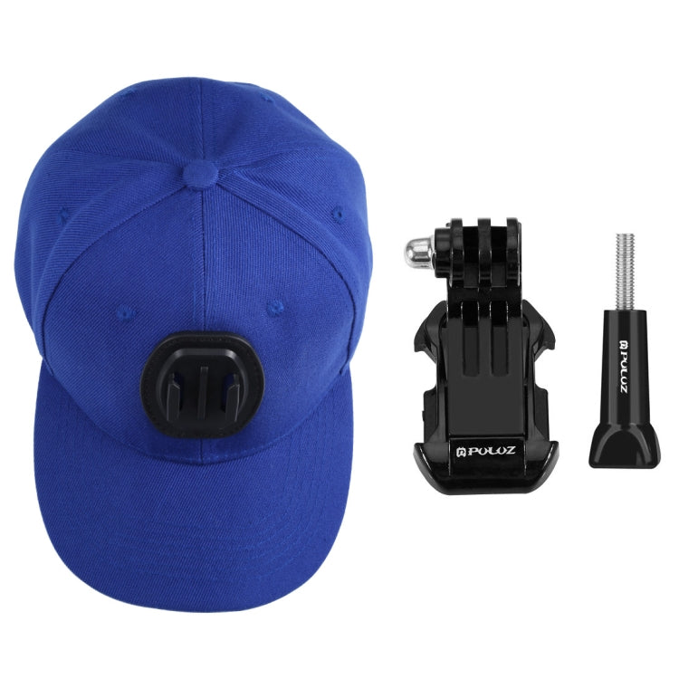 PULUZ Baseball Hat with J-Hook Buckle Mount & Screw for GoPro, DJI OSMO Action and Other Action Cameras(Blue) -  by PMC TechLife | Online Shopping South Africa | PMC TechLife